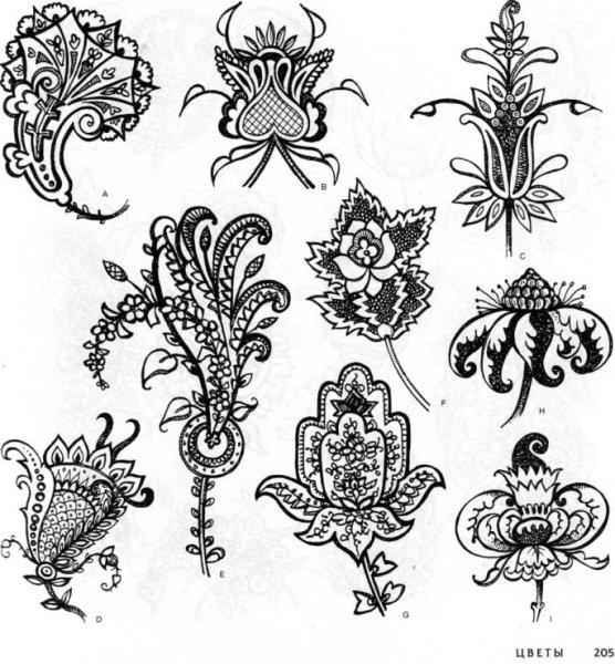 Стилизованные цветы и растения