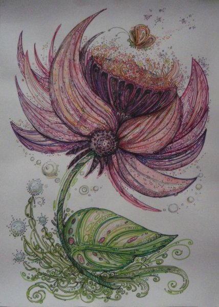Фантастические цветы рисование