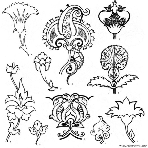 Стилизованные растительные мотивы