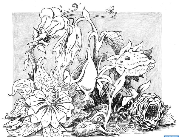 Фантазийный цветок Графика