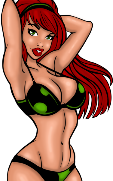 Рисованные девушки на прозрачном фоне