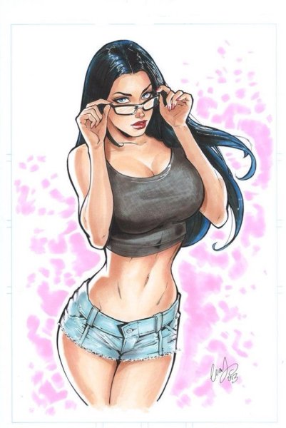 Рисованные девушки в чулках