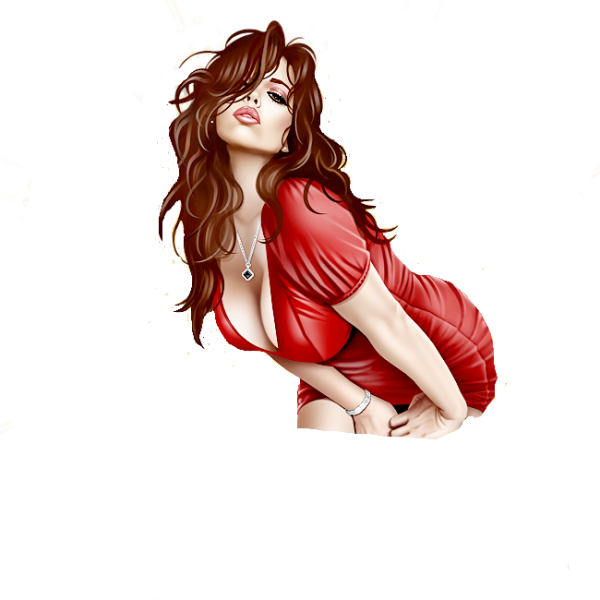 Красивая брюнетка на прозрачном фоне