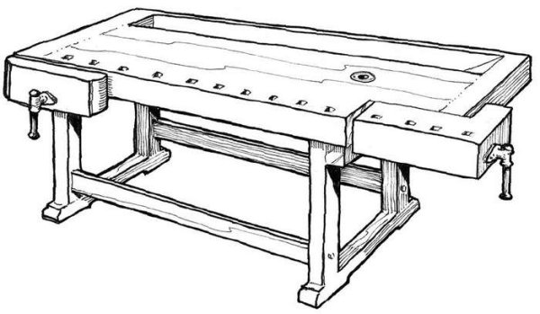 Столярный верстак чертеж отверстия