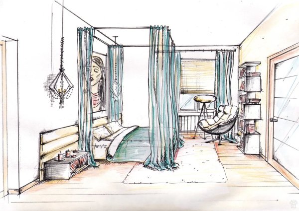 Раскраска интерьер