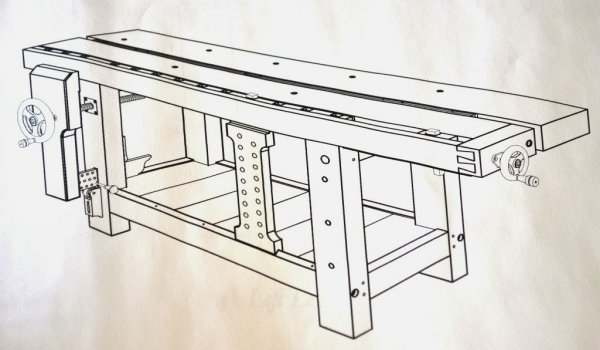 Столярный верстак чертеж отверстия