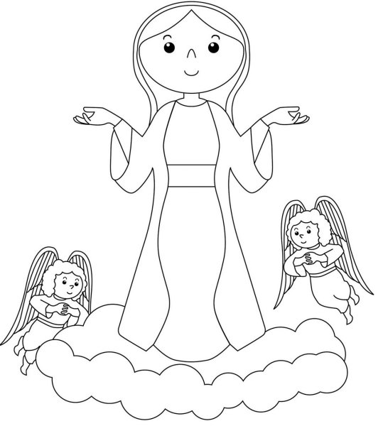 Дева Мария раскраска