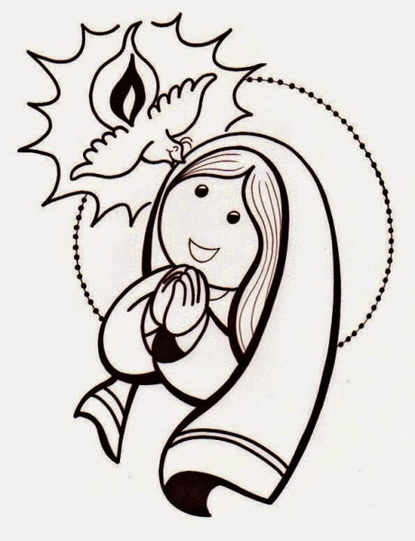 Раскраска Дева Мария с младенцем