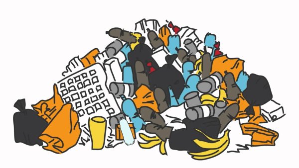 Отходы на белом фоне