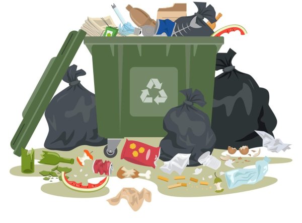 Мусор на белом фоне