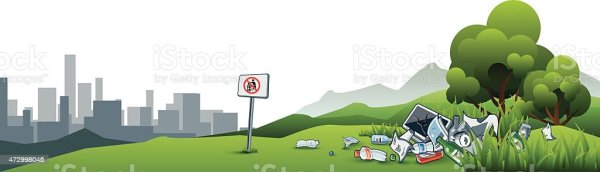 Город в мусоре вектор