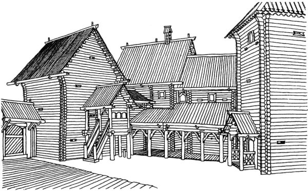 Рисунок избы снаружи