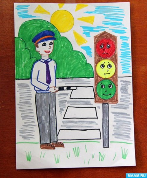 Рисунок на тему Юный пешеход