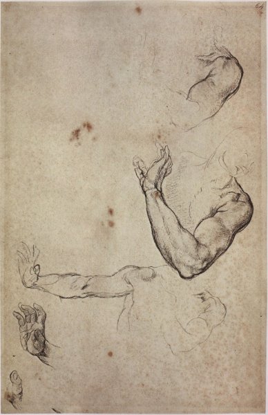 Руки Микеланджело карандашом