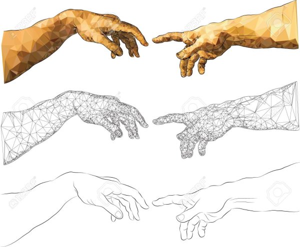 Микеланджело Сотворение Адама руки