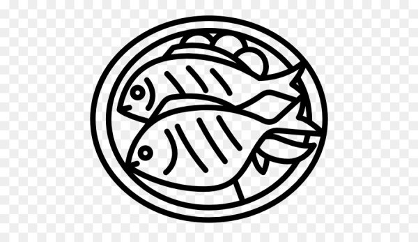 Рыба на тарелочке контуром