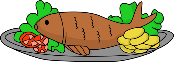 Мультяшное рыба еда