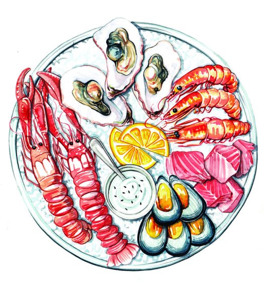 Морепродукты иллюстрация