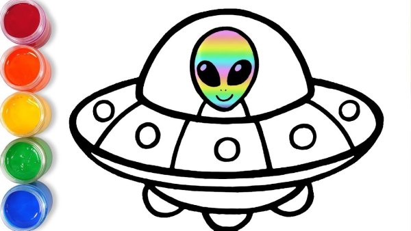 Летающая тарелка раскраска для детей