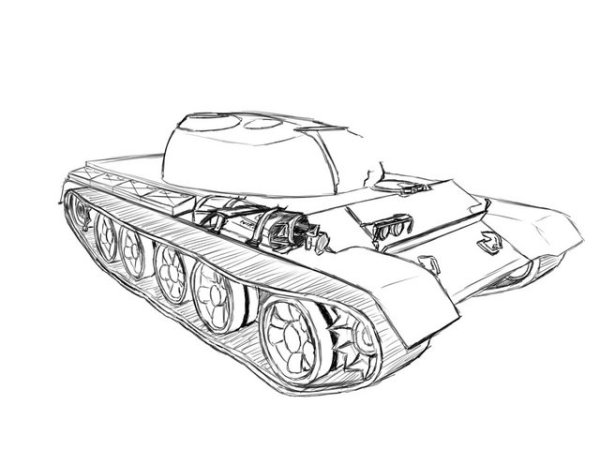 Рисунок танка сверху