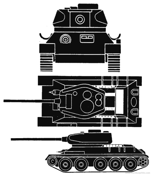 Танк вид спереди контур