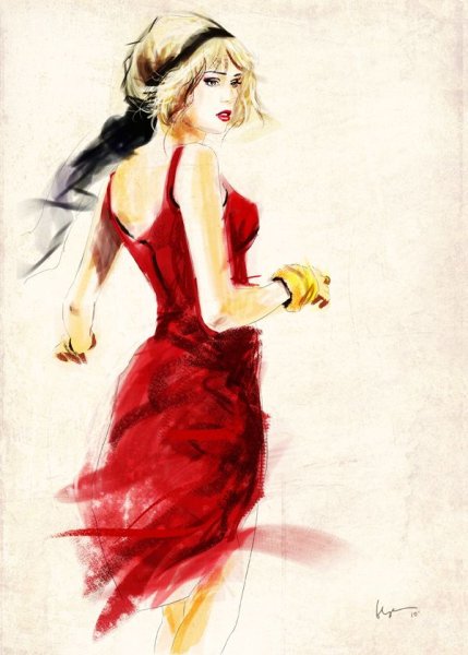 Векторные девушки на прозрачном фоне