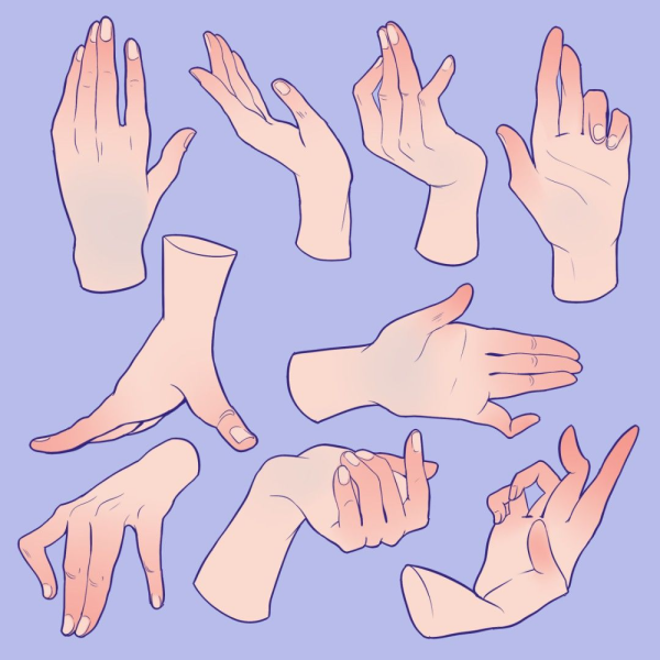 Стили рисования рук для персонажей