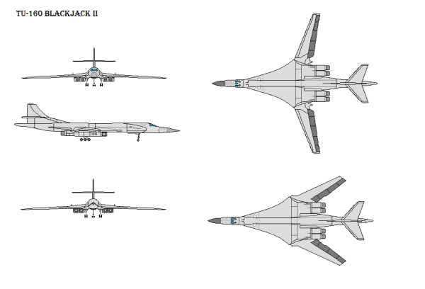 Компоновочная схема самолета ту-160