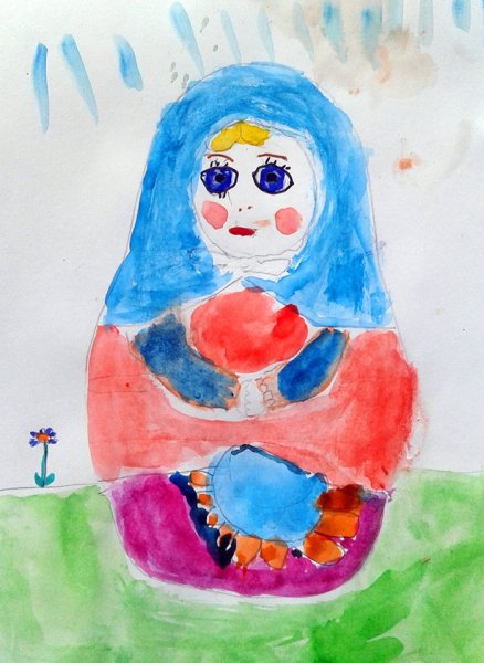 Рисуем матрешку с детьми