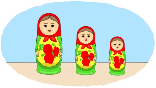 Матрешки большой маленький