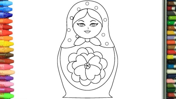 Поэтапное рисование матрешки