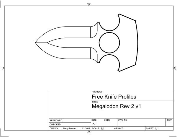 Нож тычковый трафарет для распечатывания