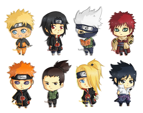 Раскраска Наруто Чиби