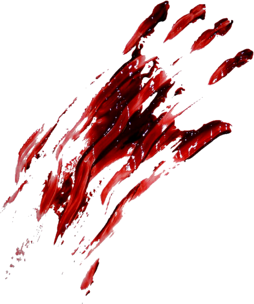 Кровавый отпечаток руки