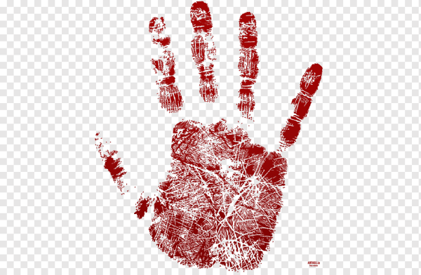 Окровавленные следы рук