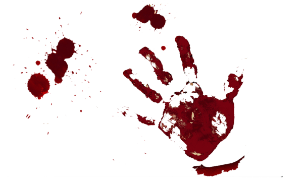 Окровавленный след руки