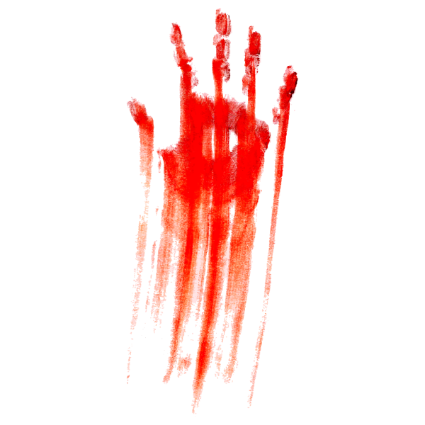 Отпечаток ладони в крови