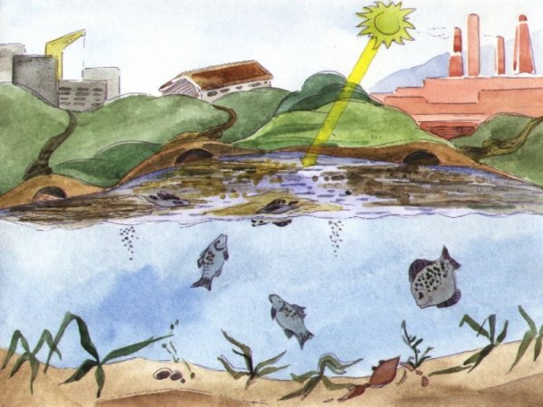 Загрязнение природы рисунок