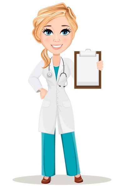 Мультяшный доктор женщина
