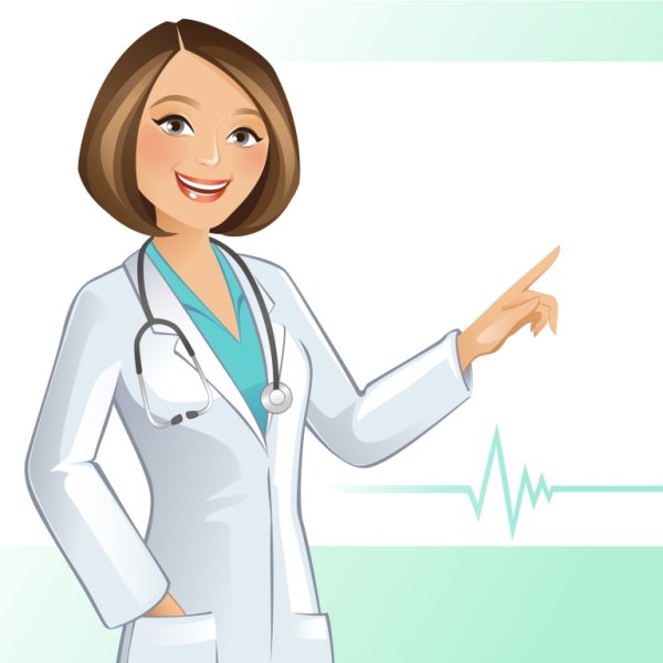 Женщина врач мультяшная