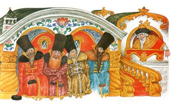 Царский пир в Грановитой палате Московского Кремля. Миниатюра. 1673 Г.