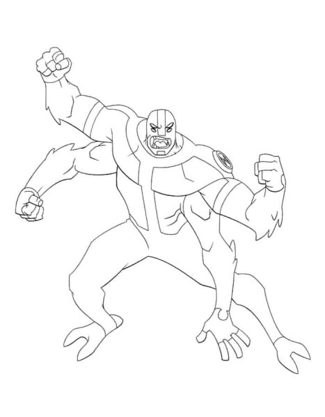 Бен Тен 10 раскраска силач