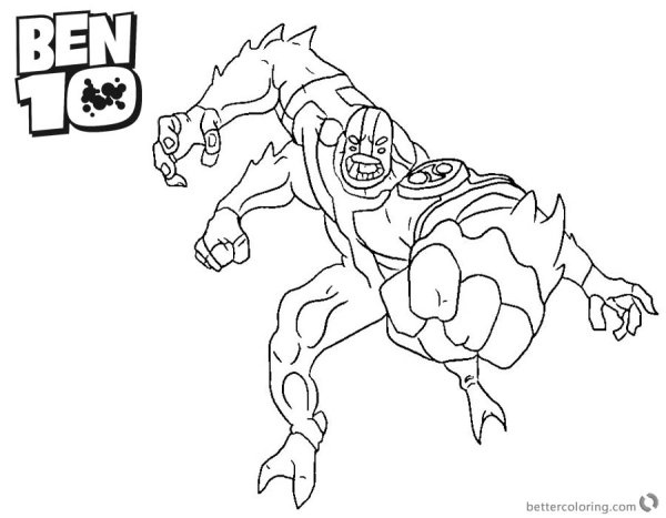 Бен Тен раскраска Гумангозавр