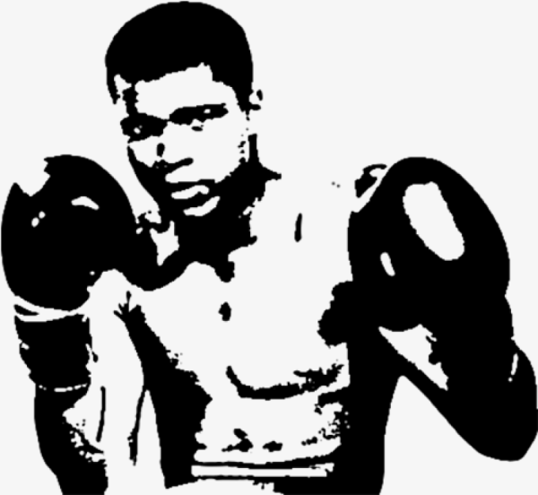 Портрет Мухаммеда Али карандашом