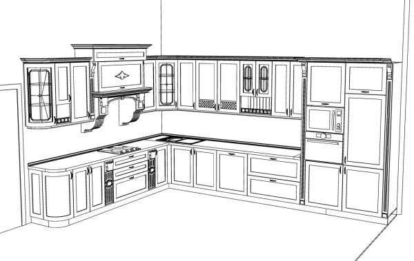 Эскизы кухонных гарнитуров