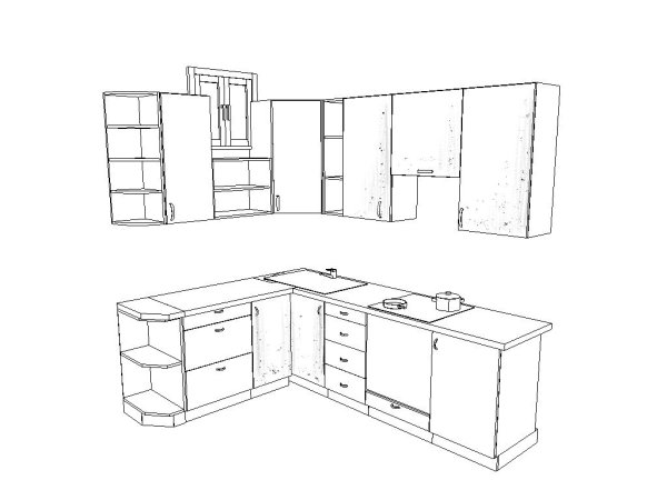 Чертеж кухни в про100