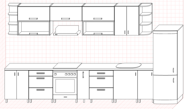 Эскиз кухни угловой