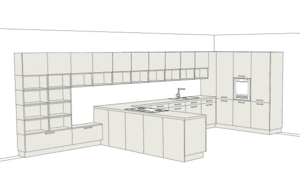 3д проект кухни