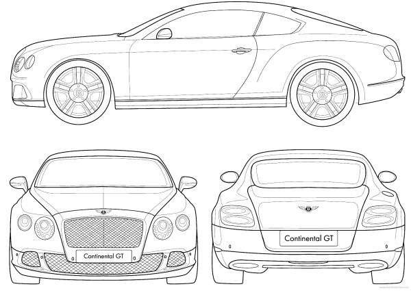 Bentley Continental gt чертеж