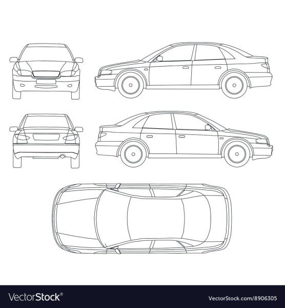 Схематичное изображение автомобиля сбоку